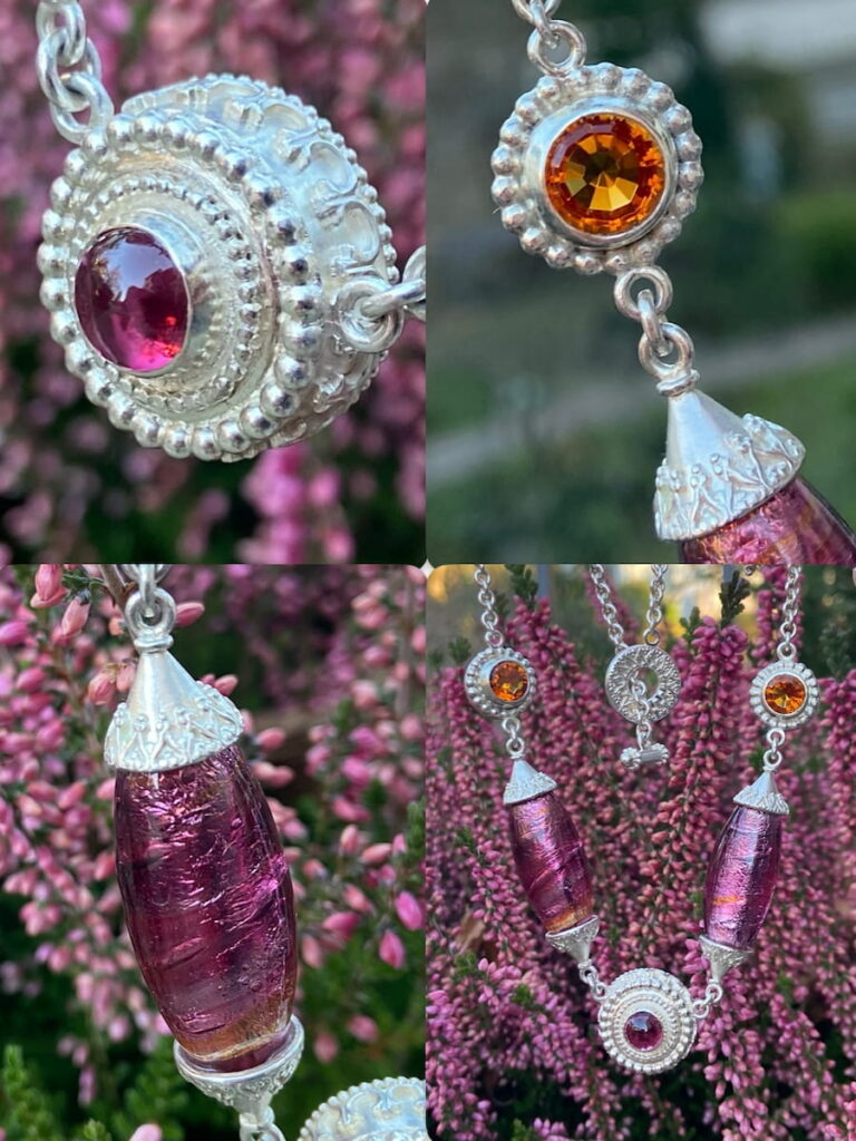 Element-Eve - Eva Schöneweiß - Kette Muranoglas Turmalin und Citrin collage