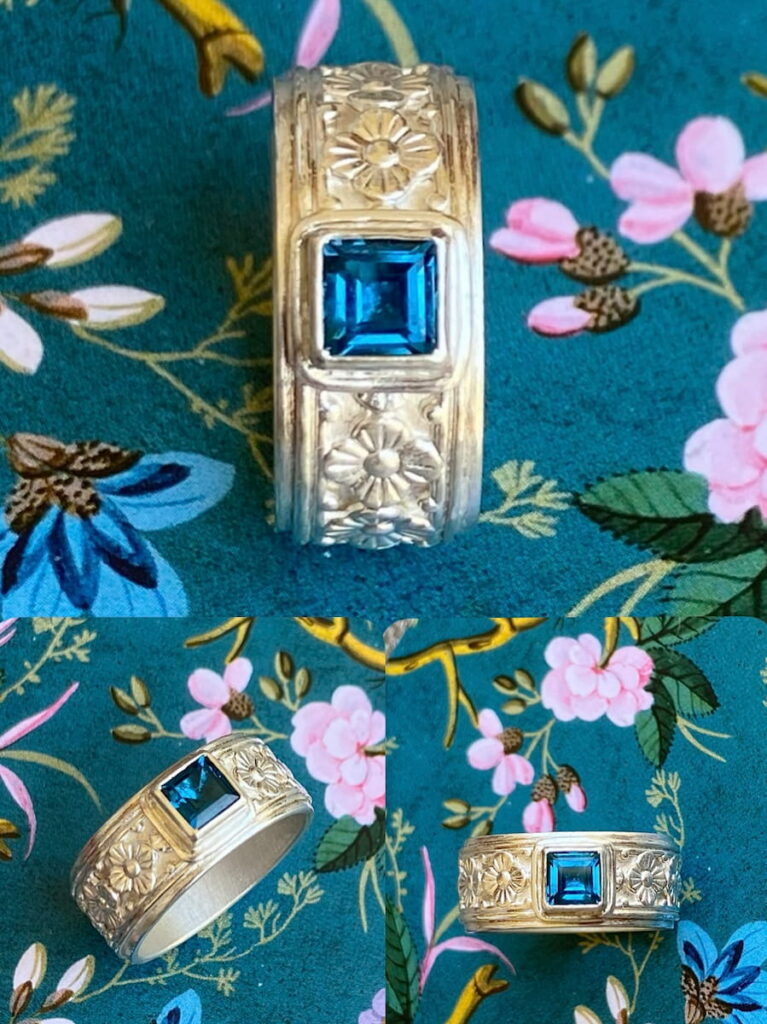 Element Eve - Eva Schöneweiß - Ring Topas  London blue breit